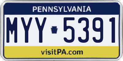 PA license plate MYY5391