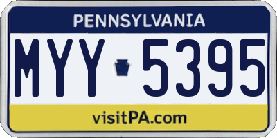 PA license plate MYY5395