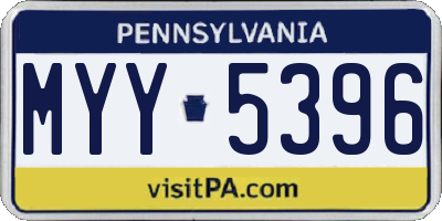 PA license plate MYY5396