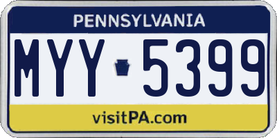 PA license plate MYY5399