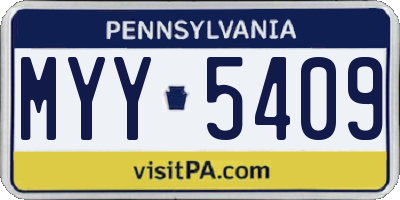 PA license plate MYY5409