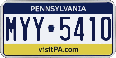 PA license plate MYY5410