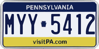 PA license plate MYY5412