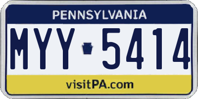 PA license plate MYY5414
