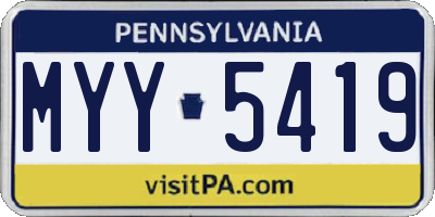 PA license plate MYY5419