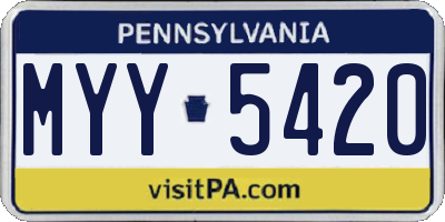 PA license plate MYY5420