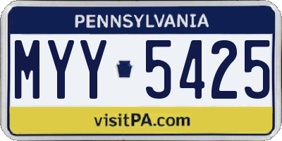 PA license plate MYY5425