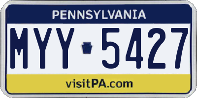PA license plate MYY5427