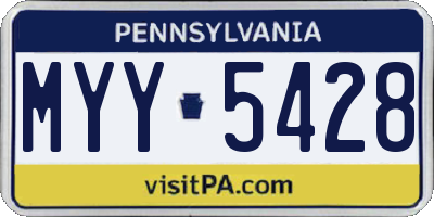 PA license plate MYY5428