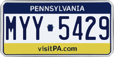 PA license plate MYY5429