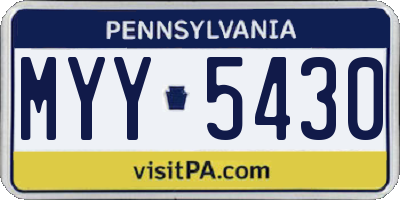 PA license plate MYY5430