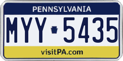 PA license plate MYY5435