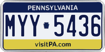 PA license plate MYY5436