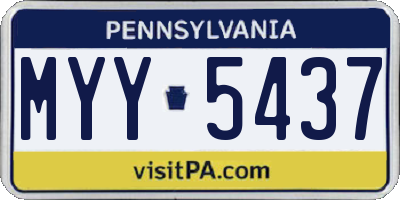 PA license plate MYY5437