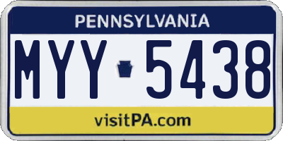 PA license plate MYY5438