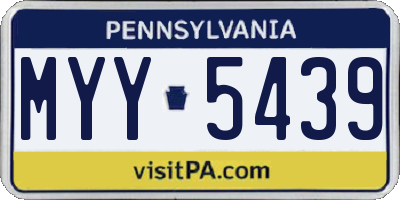 PA license plate MYY5439