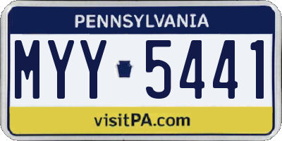 PA license plate MYY5441