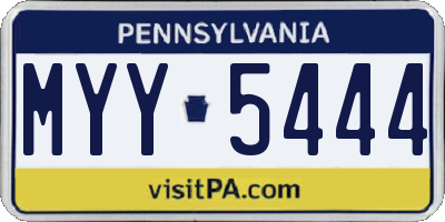 PA license plate MYY5444