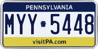 PA license plate MYY5448