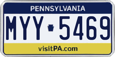 PA license plate MYY5469