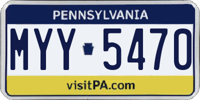 PA license plate MYY5470