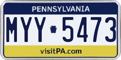 PA license plate MYY5473
