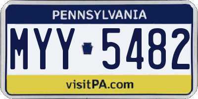 PA license plate MYY5482