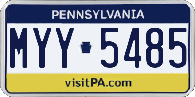 PA license plate MYY5485