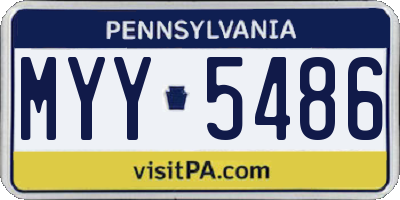 PA license plate MYY5486
