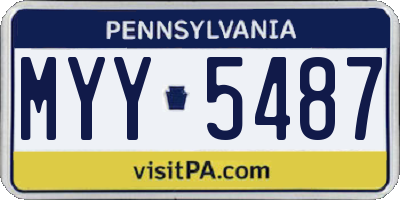 PA license plate MYY5487