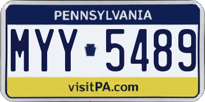PA license plate MYY5489