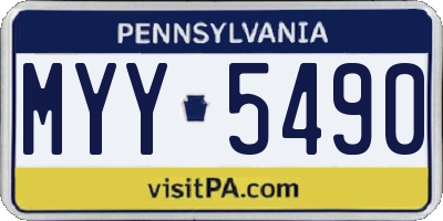 PA license plate MYY5490