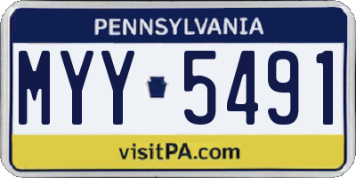 PA license plate MYY5491
