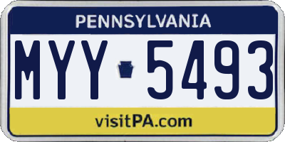 PA license plate MYY5493