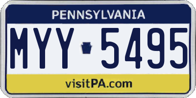 PA license plate MYY5495