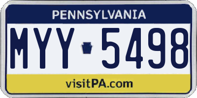 PA license plate MYY5498
