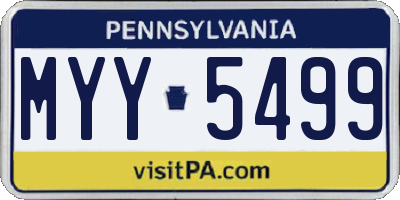 PA license plate MYY5499