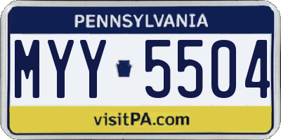 PA license plate MYY5504