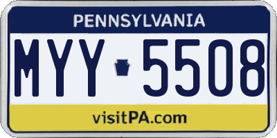 PA license plate MYY5508