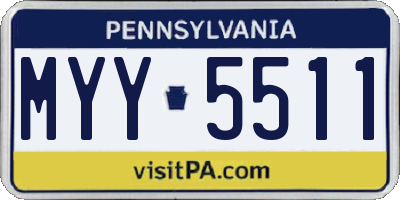 PA license plate MYY5511