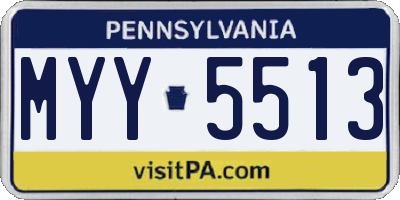 PA license plate MYY5513
