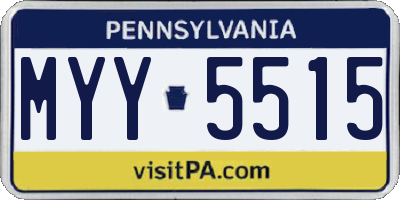 PA license plate MYY5515