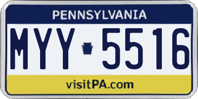 PA license plate MYY5516
