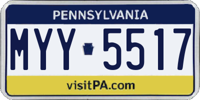 PA license plate MYY5517