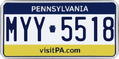 PA license plate MYY5518