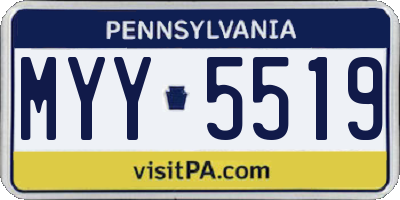 PA license plate MYY5519