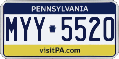 PA license plate MYY5520