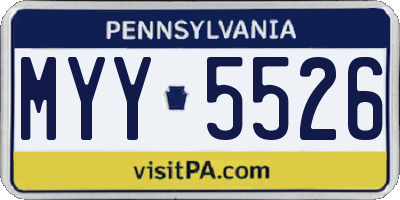 PA license plate MYY5526