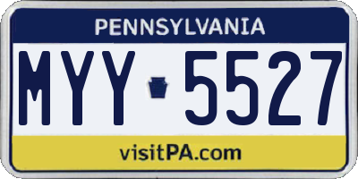 PA license plate MYY5527