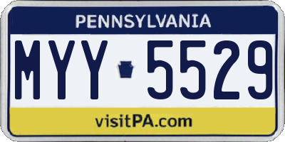 PA license plate MYY5529